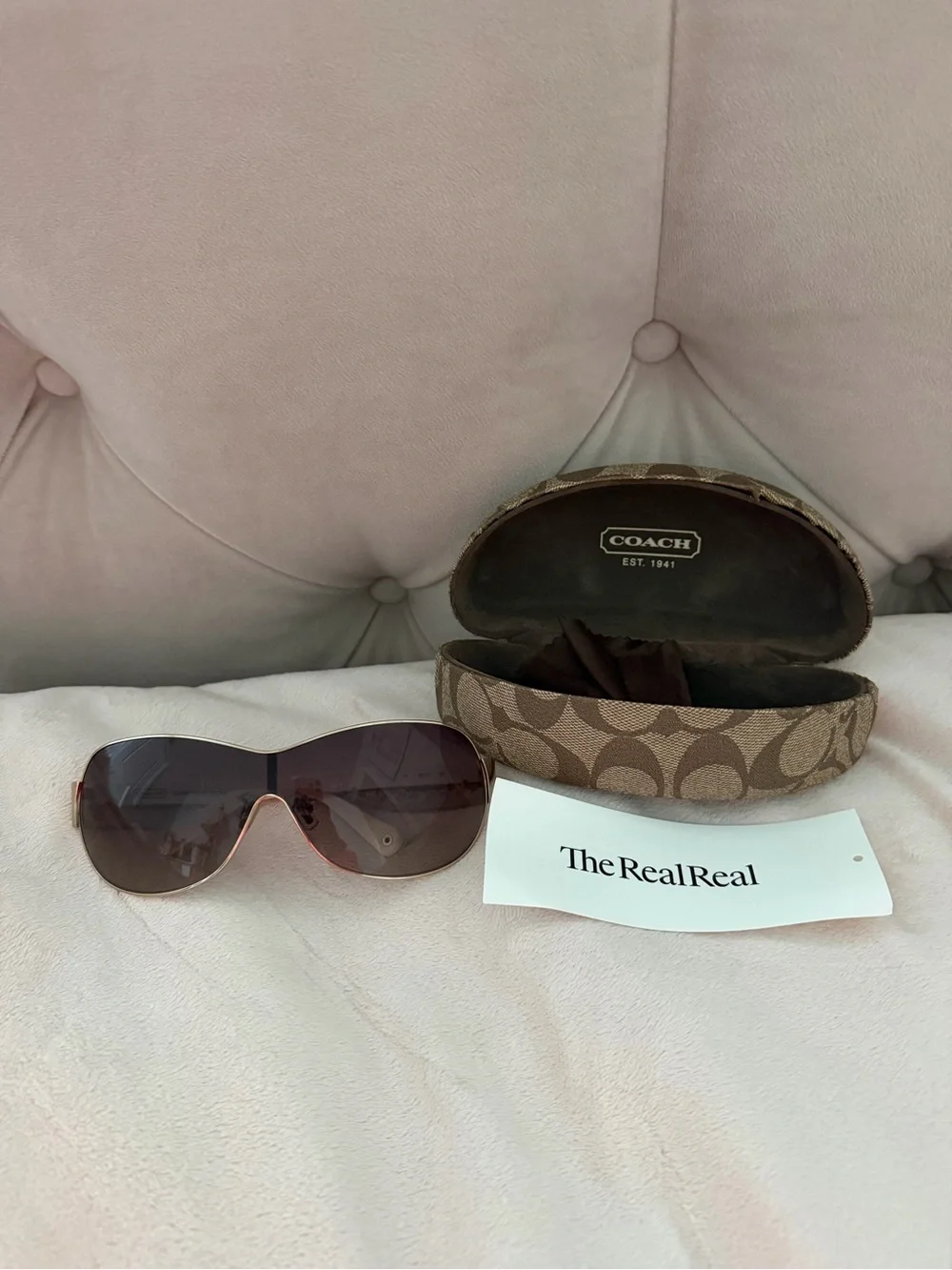 Vintage Coach Women's Logo Sunglasses with Signature Case